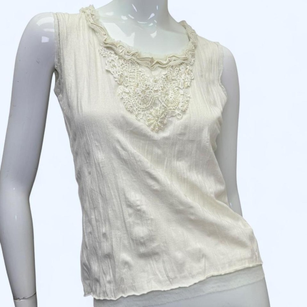 axes femme lace pearl coquette cami, M, sheer hem, polka dots